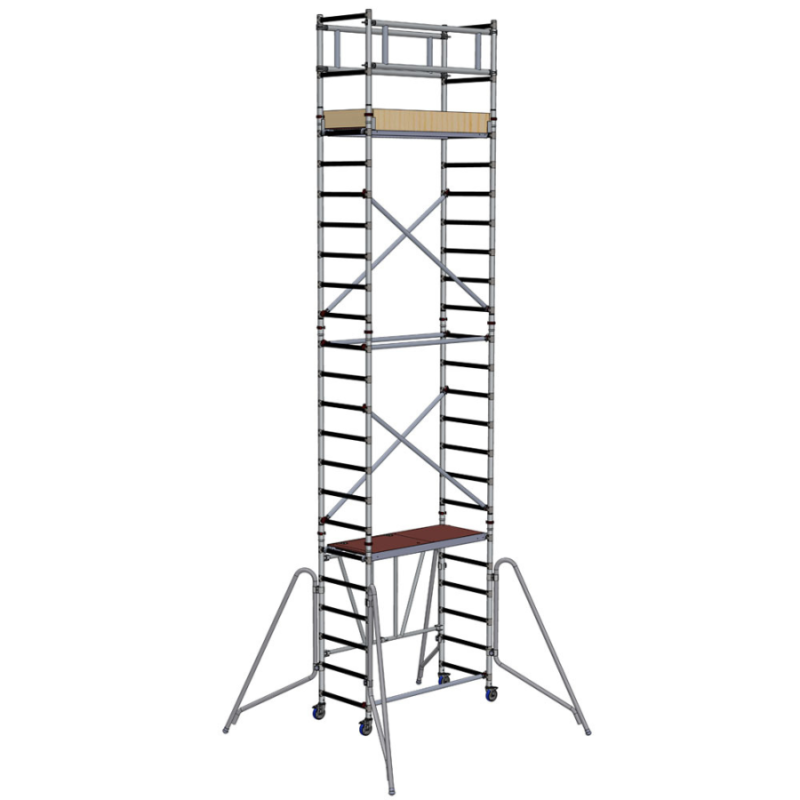 Rusztowanie jezdne aluminiowe Faraone Compact XS 75x180 cm do profesjonalnych prac na wysokości