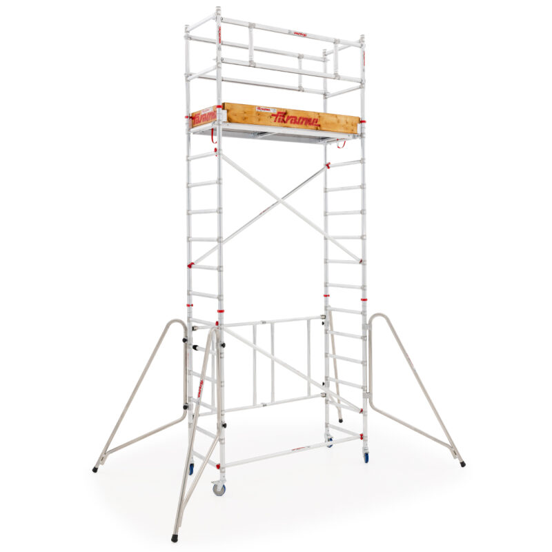 Rusztowanie jezdne Faraone Compact XS 75x180 cm – widok całej konstrukcji aluminiowej