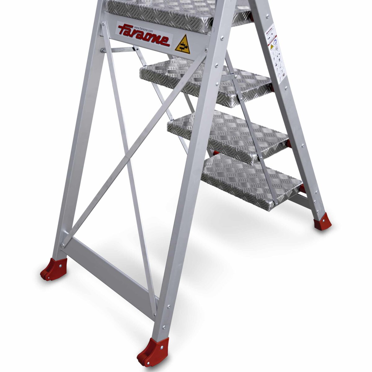 Głębokie aluminiowe stopnie 23 cm w schodach Faraone SGP