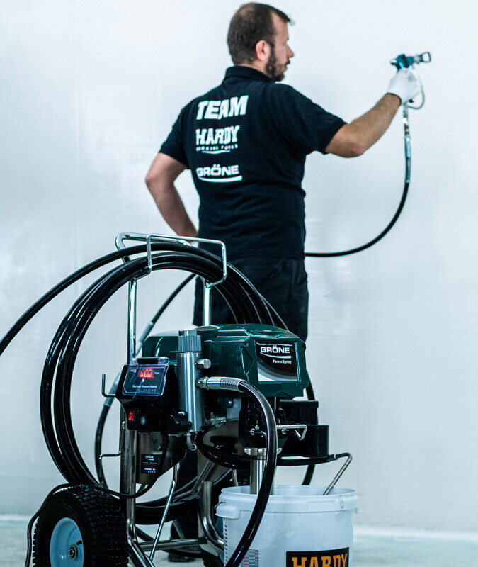 grone powerspray 81 podczas natrysku gładzi