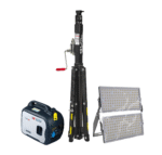 złożony maszt oświetleniowy w całym zestawie