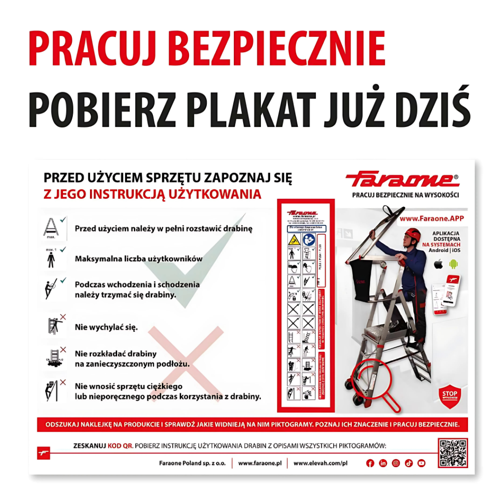 użytkowanie drabiny BHP