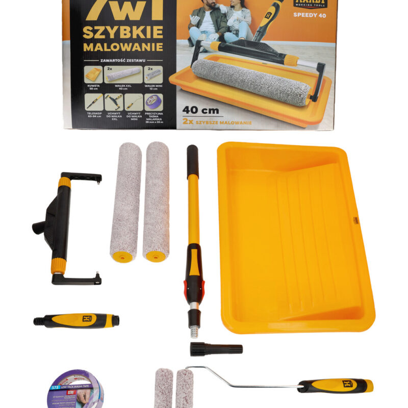 Zestaw malarski Hardy Speedy40 – widok całego kompletu 9 elementów