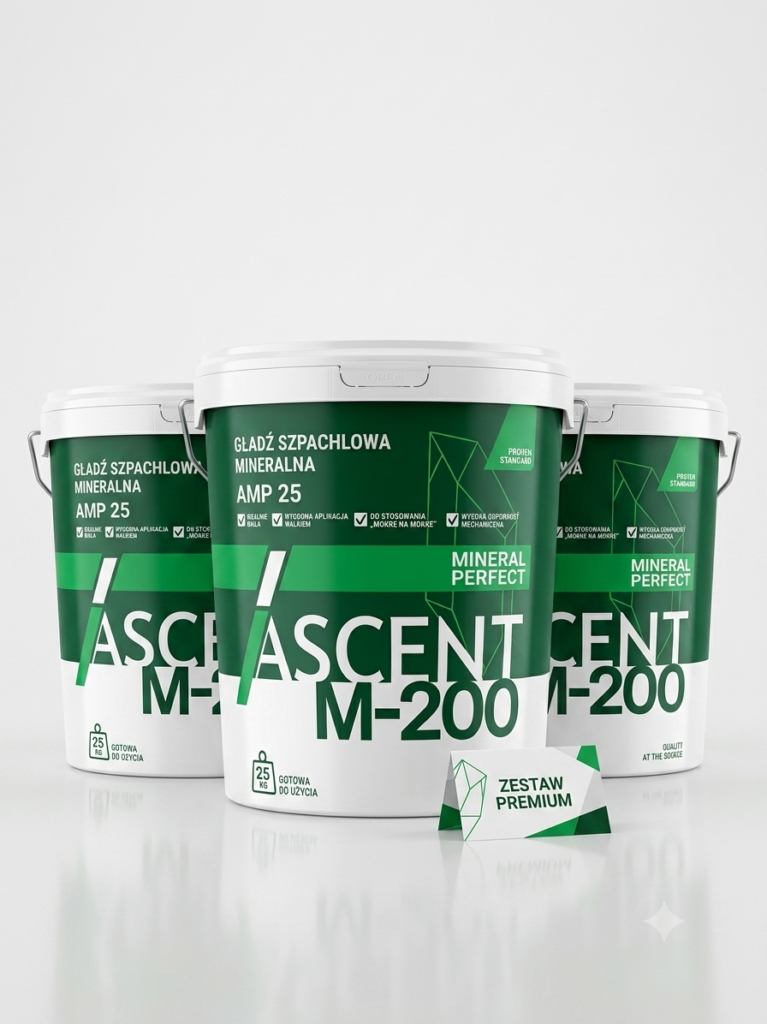 AMP Ascent Mineral Perfect – opakowanie gładzi szpachlowej w zestawie