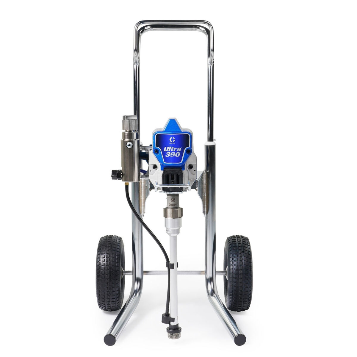 Mobilny agregat hydrodynamiczny Graco Ultra 390 Hi-Boy – detal ramy i kół