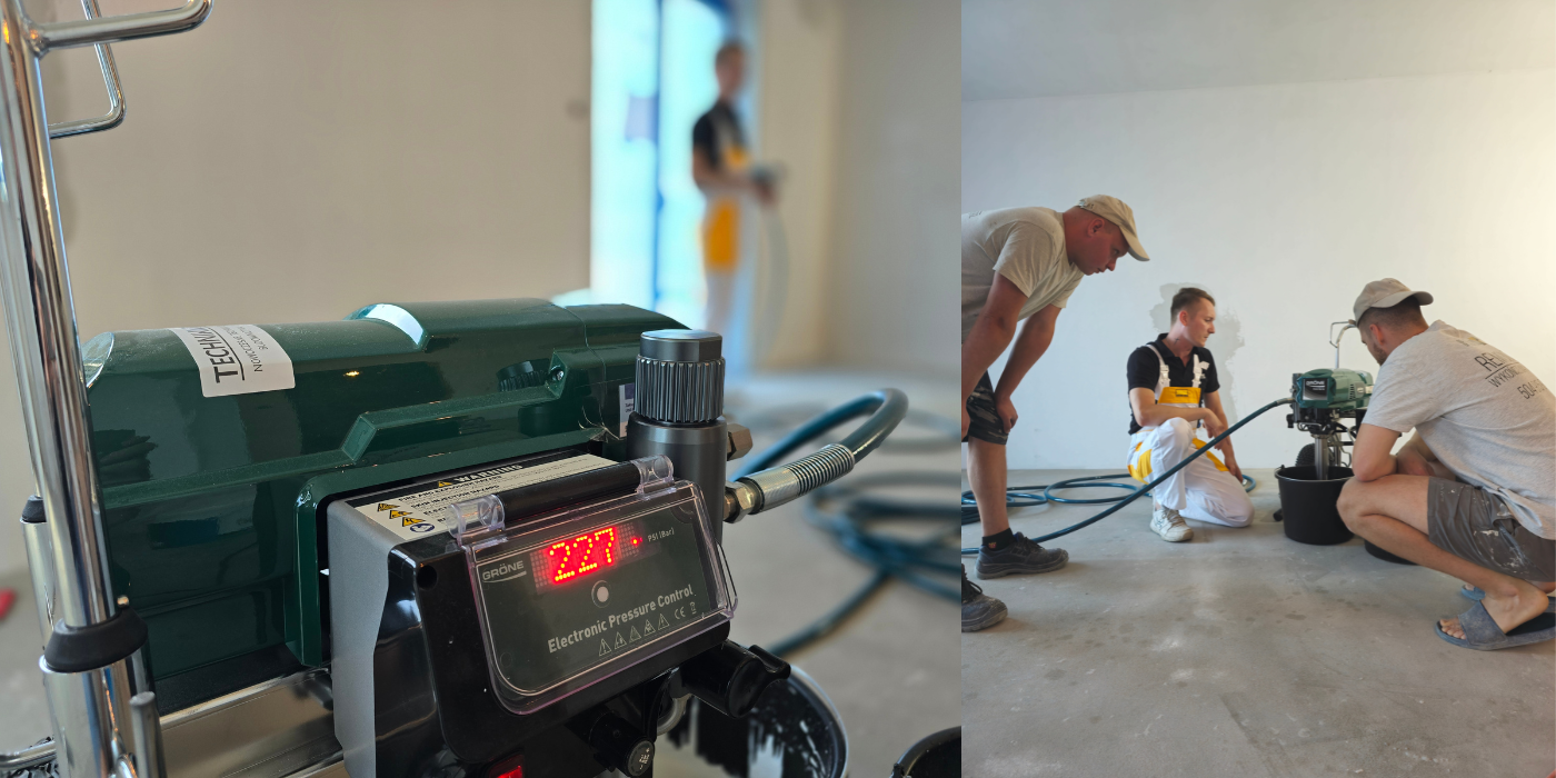 Szkolenie z obsługi Gröne PowerSpray 81 – praktyka na budowie