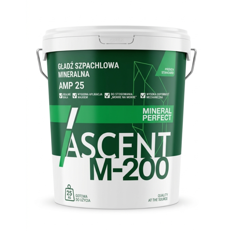 Gładź polimerowa AMP Ascent Mineral Perfect – idealnie biała powierzchnia