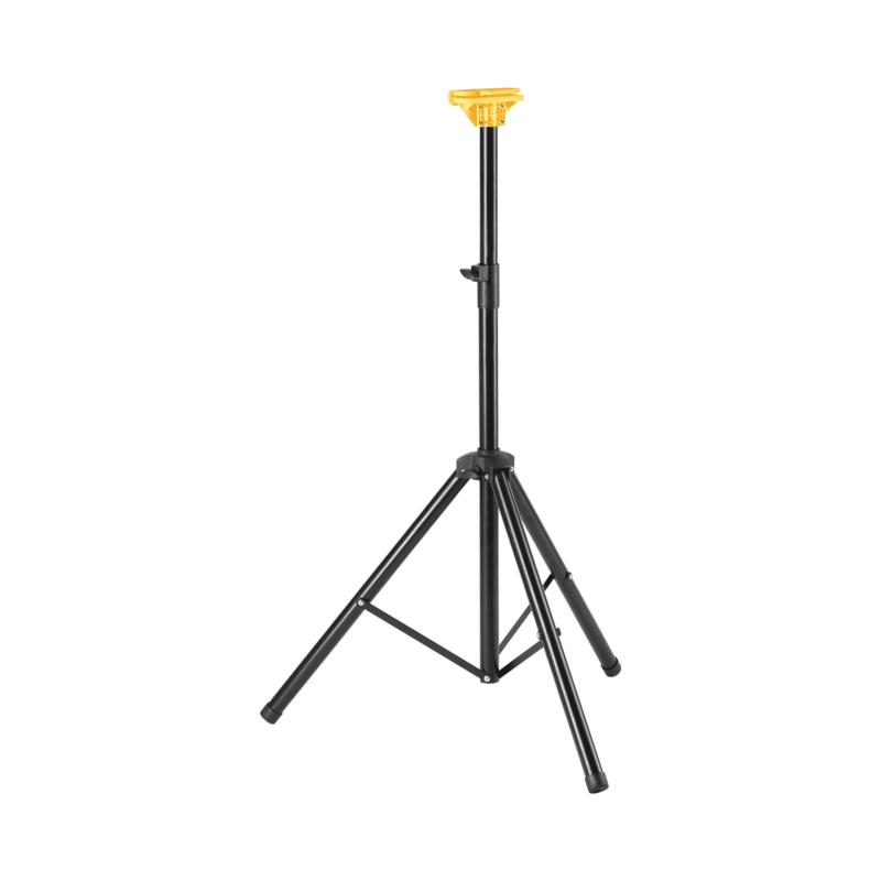 Czarny stalowy stojak Future Stand z głowicą Click Head do szybkiego montażu lamp budowlanych.