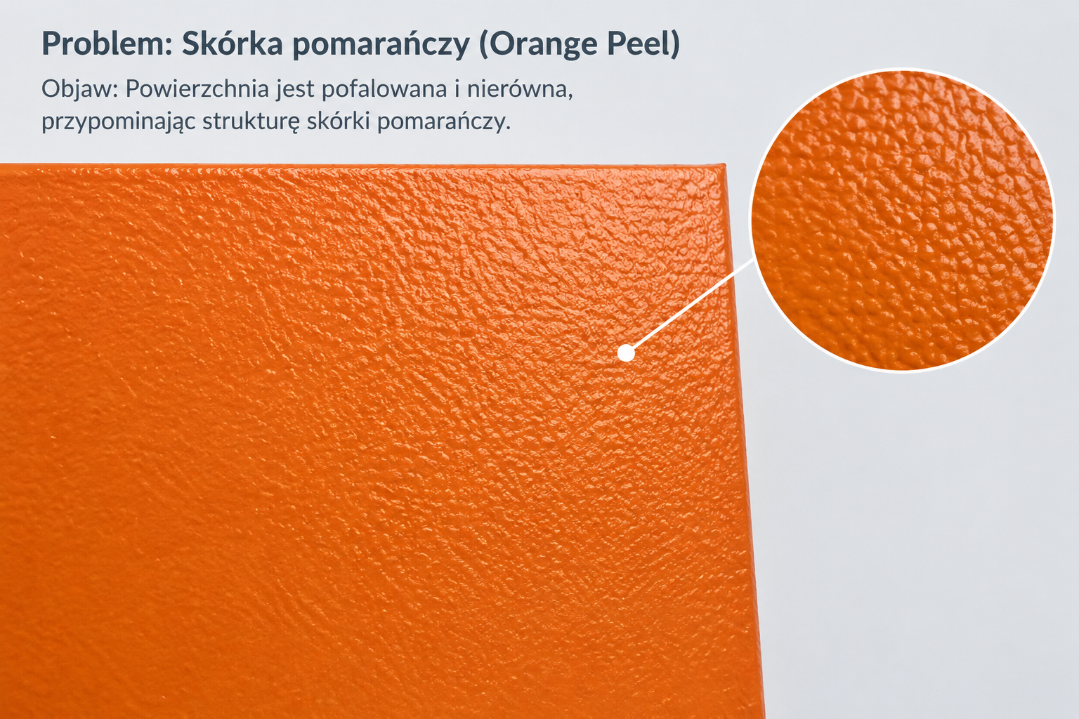 Skórka pomarańczy podczas malowania agregatem natryskowym – nierówna struktura farby po natrysku airless
