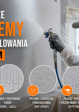 Najczęstsze problemy podczas malowania agregatem natryskowym airless – skórka pomarańczy, zacieki, pylenie i plucie pistoletu