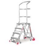 Schody przemysłowe Faraone CM60 – składane, z platformą roboczą